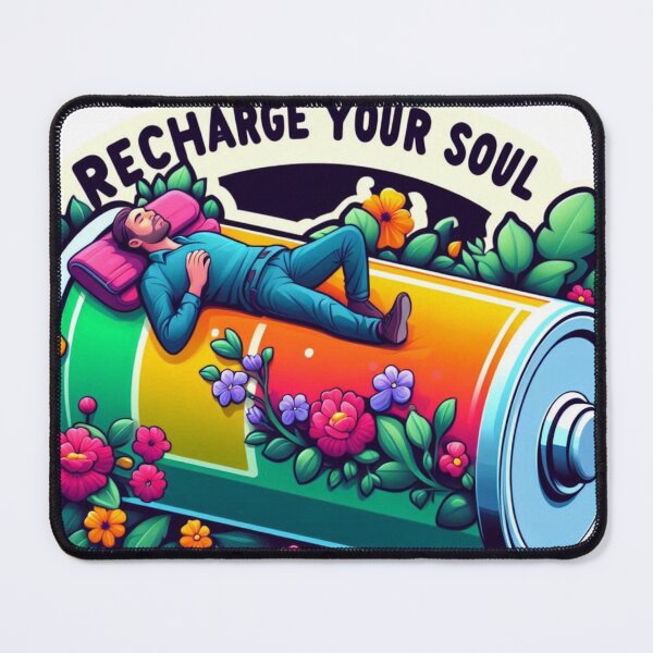 Item preview, Recharge Your Soul Self Care Battery Illustration designed and sold by Moulats.