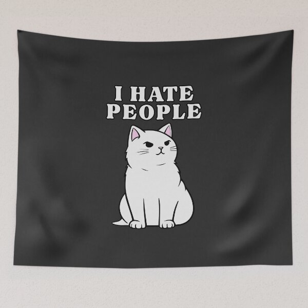 Item preview, I hate people - Antisocial Cat designed and sold by EvergreenRevolt.