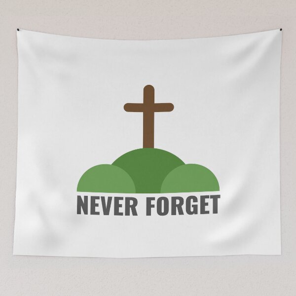 Item preview, Never Forget - Crucifixion Cross Symbol designed and sold by Shape Snip Studio.