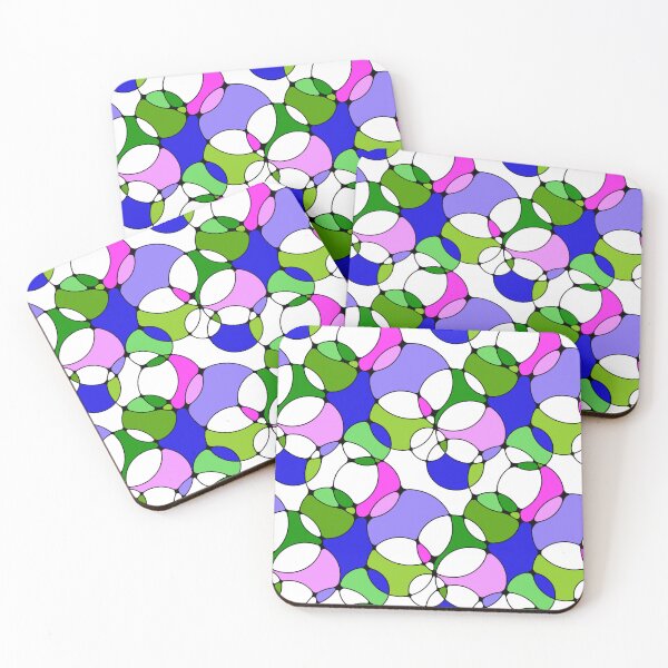 Item preview, Neurographic Joy Abstract Overlapping Shapes Blue Purple Pink Green designed and sold by thecolorbirdie.