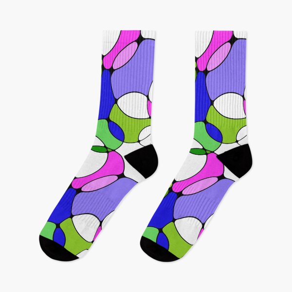 Item preview, Neurographic Joy Abstract Overlapping Shapes Blue Purple Pink Green designed and sold by thecolorbirdie.