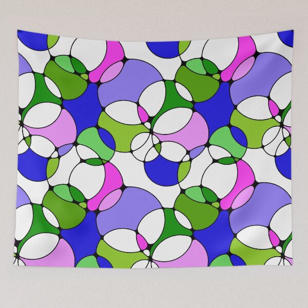 Item preview, Neurographic Joy Abstract Overlapping Shapes Blue Purple Pink Green designed and sold by thecolorbirdie.
