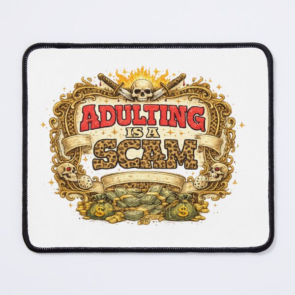 Item preview, Adulting Is a Scam – Funny Sarcastic Money Skull Design designed and sold by smilup.