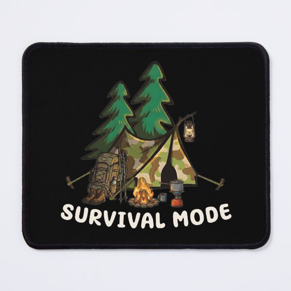 Item preview, Survival Mode - Mountain Camping Camo Tent And Campfire By Pine Trees designed and sold by Oaks Creations.