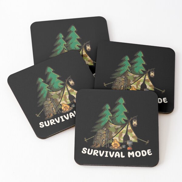 Item preview, Survival Mode - Mountain Camping Camo Tent And Campfire By Pine Trees designed and sold by Oaks Creations.