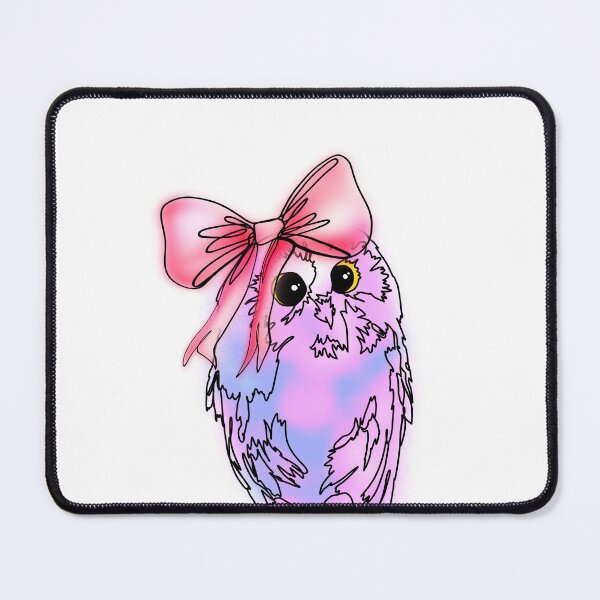 Item preview, Oscar the Purple Blue Owl Wearing pink Bow hat – animalzinhats designed and sold by Ashley’sAnimalz.