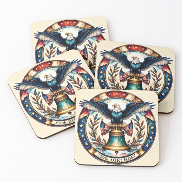 Item preview, Patriotic Eagle & Liberty Bell Art | America 250th Birthday Celebration Design for Home Decor designed and sold by Whimsical Art by Angela.