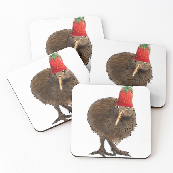 Item preview, Berry the Kiwi Bird Wearing a Strawberry Hat  -animalsinhats  designed and sold by Ashley’sAnimalz.