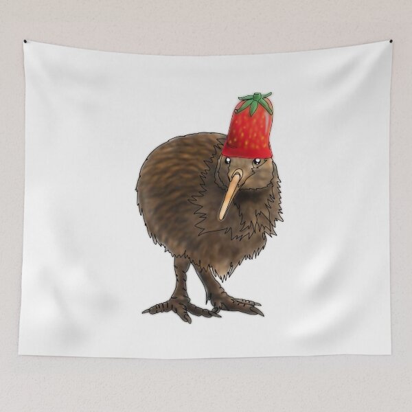 Item preview, Berry the Kiwi Bird Wearing a Strawberry Hat  -animalsinhats  designed and sold by Ashley’sAnimalz.
