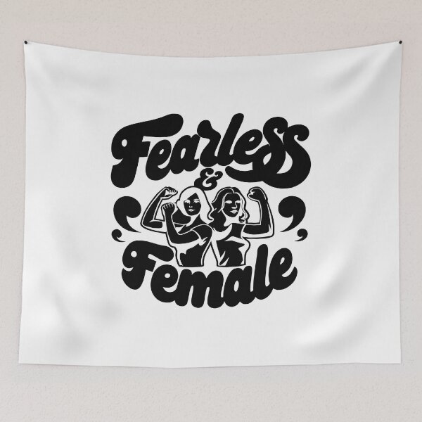 Item preview, Fearless & Female Empowering Typography Design with Strong Women Illustration designed and sold by Jirada.
