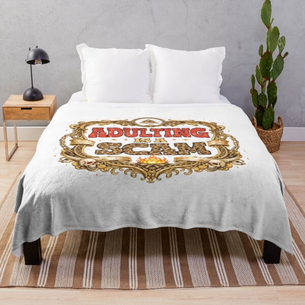 Item preview, Adulting Is a Scam – Funny Sarcastic Money Skull Design designed and sold by smilup.