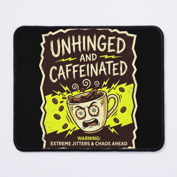 Item preview, Unhinged & Caffeinated – Extreme Jitters Coffee Chaos Cartoon Design designed and sold by TrashCultSupply.
