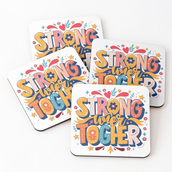 Item preview, Stronger Together Retro Typography Design with Colorful Floral Elements designed and sold by Jirada.