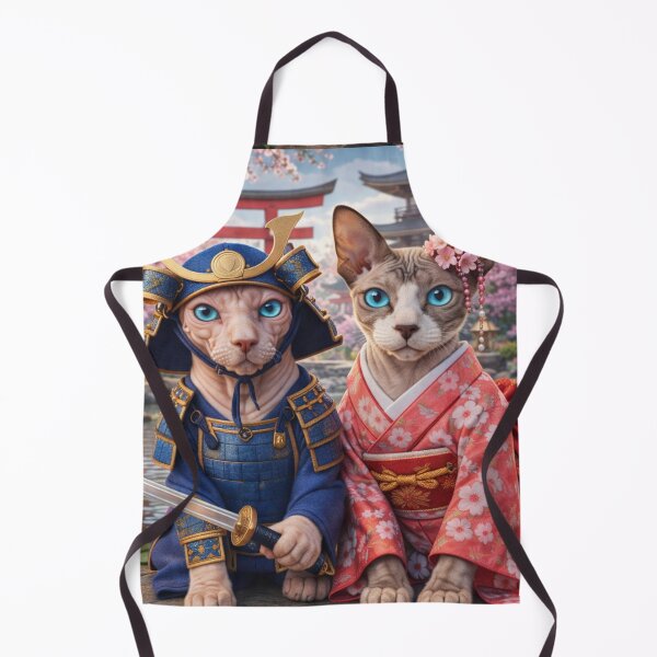 Item preview, Cats in Traditional Japanese Garden – Samurai and Kimono Fantasy Art Illustration designed and sold by TroyTheTerrific.
