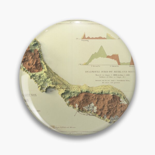 Item preview, 1888 Curaçao Shaded Relief Map 3D digitally rendered designed and sold by ThinkAboutMaps.