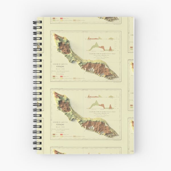 Item preview, 1888 Curaçao Shaded Relief Map 3D digitally rendered designed and sold by ThinkAboutMaps.