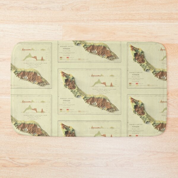 Item preview, 1888 Curaçao Shaded Relief Map 3D digitally rendered designed and sold by ThinkAboutMaps.