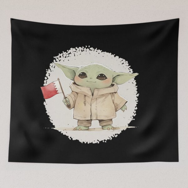 Item preview, BABY YODA BAHRAIN FLAG designed and sold by LIS AND MELIVERSO.