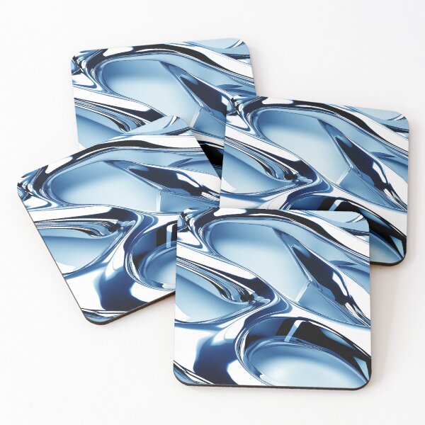 Item preview, Aqua, Blue, And Silvery (Faux) Metallic Abstract Designs designed and sold by DEC02.
