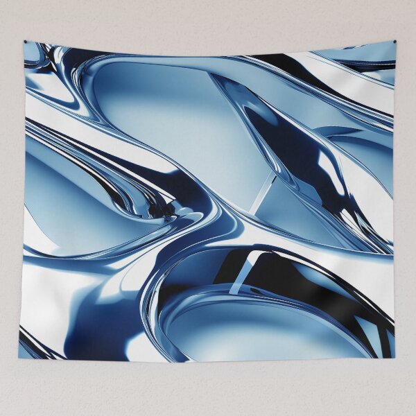 Item preview, Aqua, Blue, And Silvery (Faux) Metallic Abstract Designs designed and sold by DEC02.
