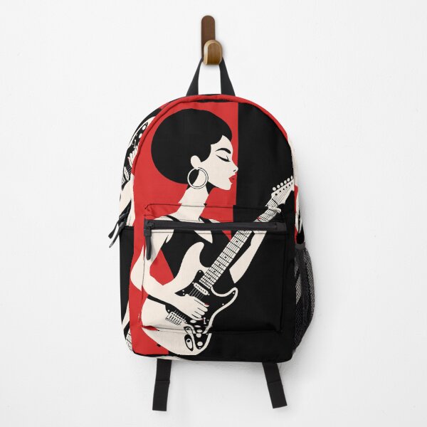 Item preview, Afro Woman Guitarist Illustration – Minimalist Black Woman Jazz Music Art designed and sold by Rhythm & Loom.
