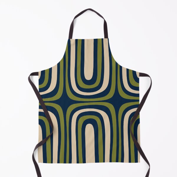 Item preview, Midcentury Modern Confaab Abstract Pattern in Mid Mod Navy Blue and Olive Green designed and sold by kierkegaard.