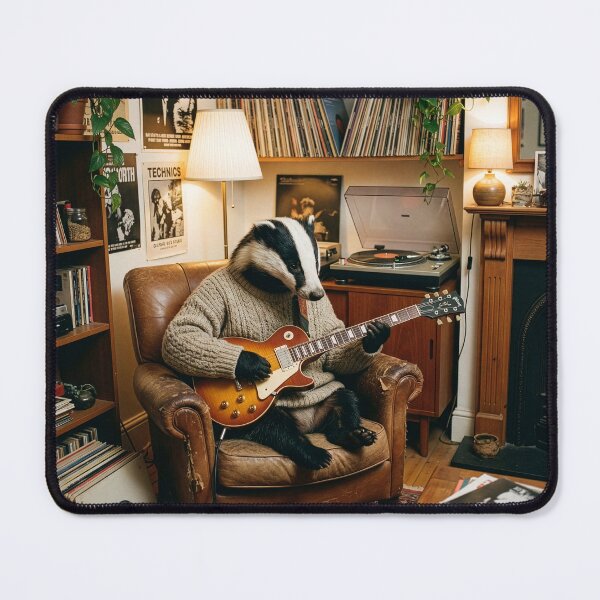 Item preview, Badger Plays Electric Guitar designed and sold by Tridentulus.