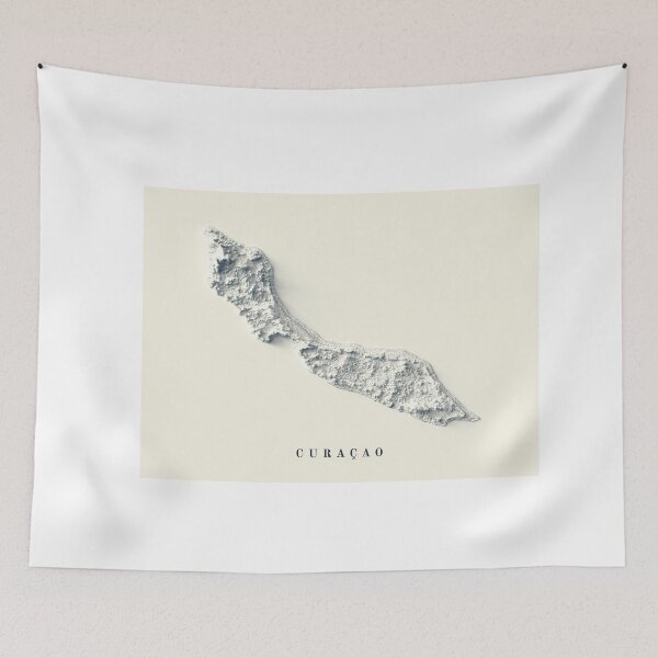 Item preview, Curaçao Shaded Relief Map 3D digitally rendered designed and sold by ThinkAboutMaps.