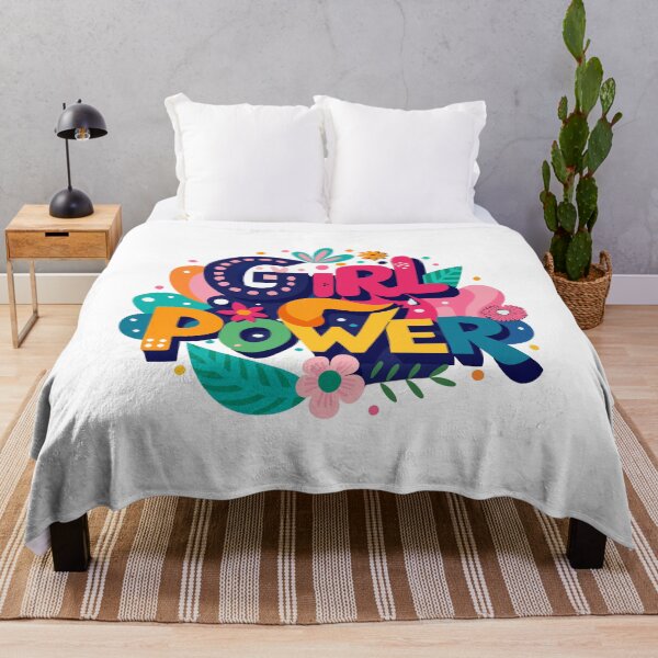 Item preview, Girl Power: Vibrant Colorful Typography Illustration with Floral Elements designed and sold by Jirada.