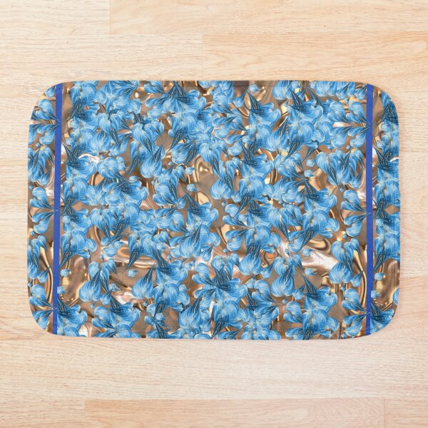 Artikelvorschau, Blaue Blume und goldenes Muster entworfen und verkauft von AndrewJM4.