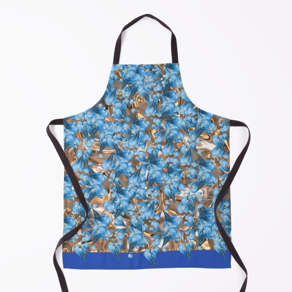 Item preview, Blue flower and gold pattern designed and sold by AndrewJM4.