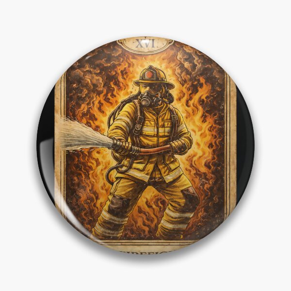 Item preview, The Firefighter Tarot Card – Vintage Hero Protection Arcana Design designed and sold by TrashCultSupply.