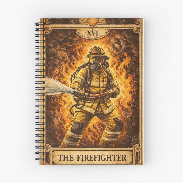 Item preview, The Firefighter Tarot Card – Vintage Hero Protection Arcana Design designed and sold by TrashCultSupply.