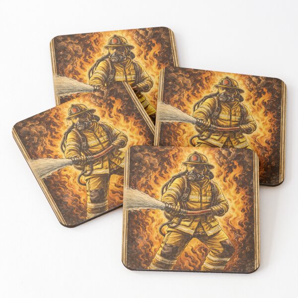 Item preview, The Firefighter Tarot Card – Vintage Hero Protection Arcana Design designed and sold by TrashCultSupply.