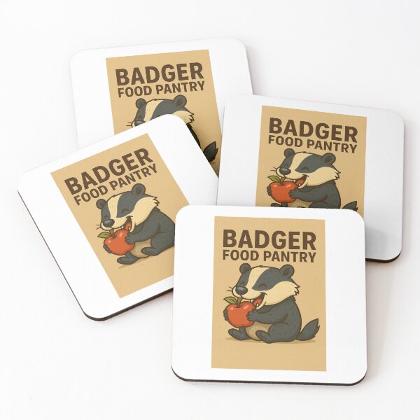 Item preview, Badger Food Pantry and Badger Eating an Apple designed and sold by FoodPantryUW.