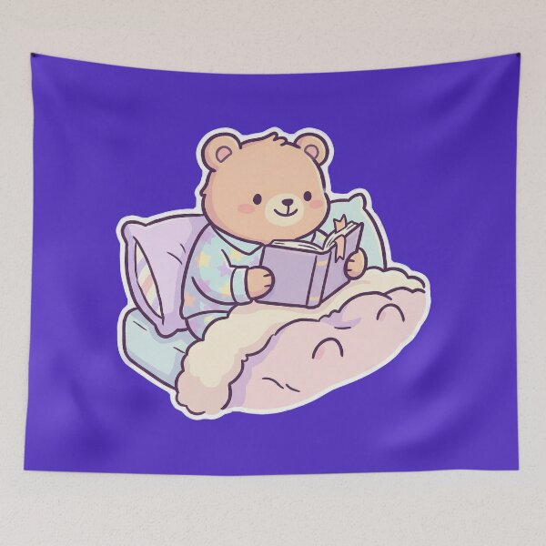 Item preview, Cute Kawaii Reading Bear in Star Pajamas designed and sold by Indraokta22.
