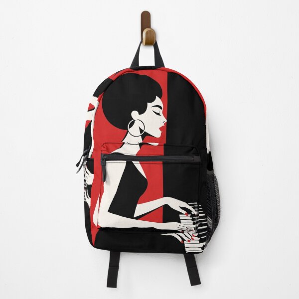 Item preview, Afro Woman Piano Player Illustration – Minimalist Black Woman Jazz Music Art designed and sold by Rhythm & Loom.