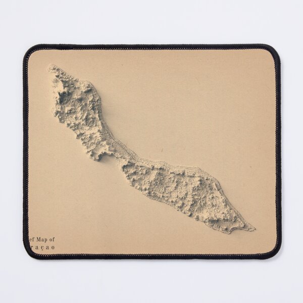 Item preview, Curaçao Shaded Relief Map 3D digitally rendered designed and sold by ThinkAboutMaps.