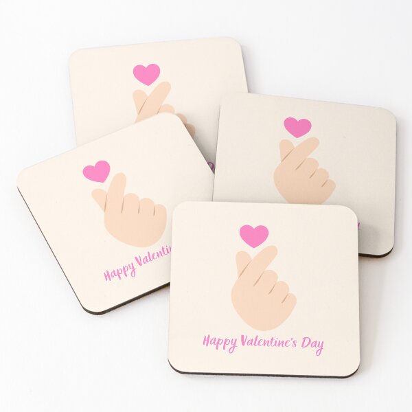Item preview, Cute Finger Heart Happy Valentine's Day in Cream designed and sold by trendteezstore.