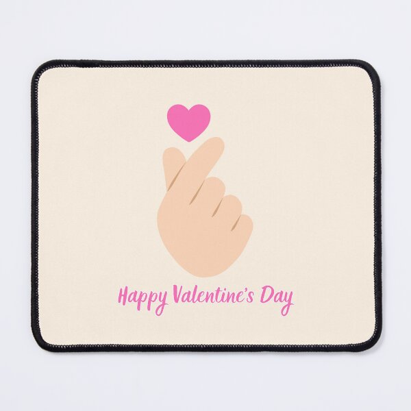 Item preview, Cute Finger Heart Happy Valentine's Day in Cream designed and sold by trendteezstore.