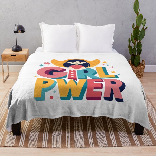 Item preview, Cute Girl Power Illustration, Empowering Typography with Charming Female Character designed and sold by Jirada.