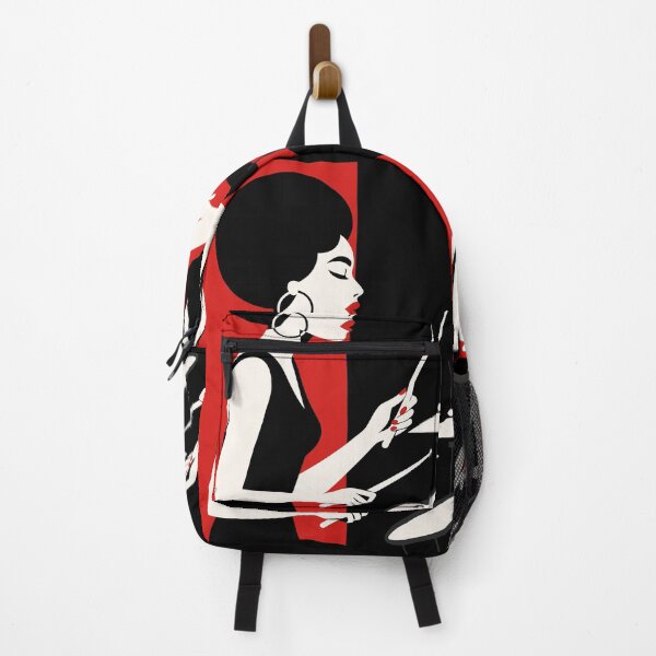 Item preview, Afro Woman Drummer Illustration – Minimalist Black Woman Jazz Music Art designed and sold by Rhythm & Loom.