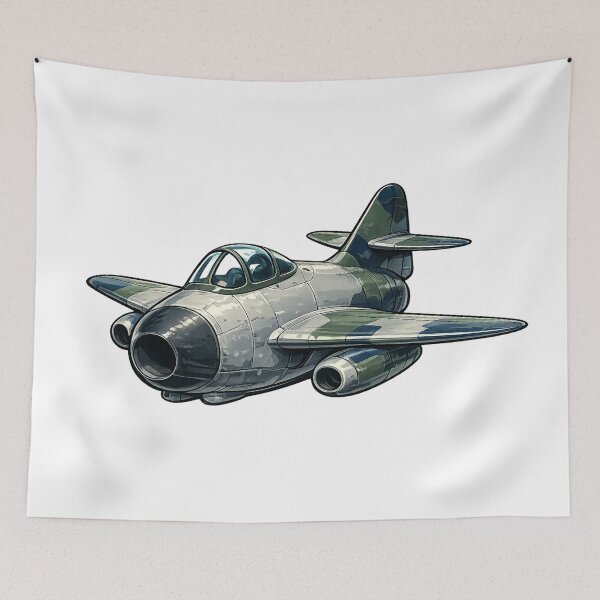 Item preview, MiG-9 Early Jet Fighter Aircraft Illustration designed and sold by Combat Skies.
