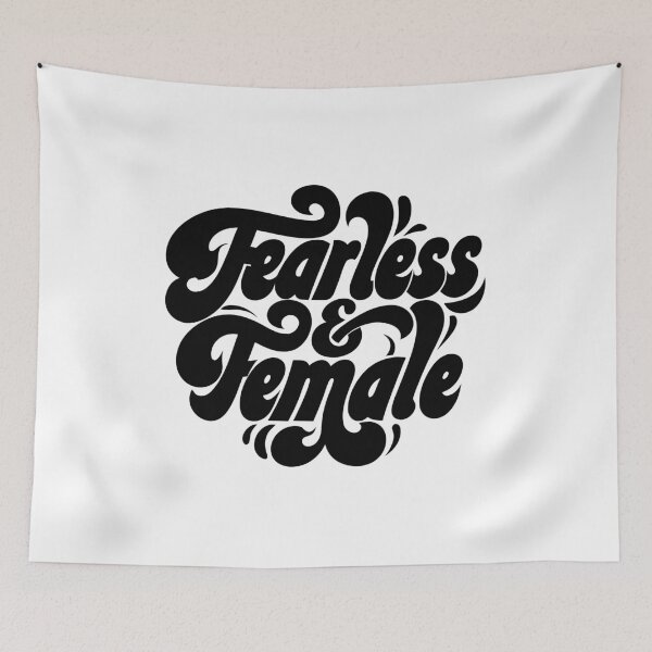 Item preview, Fearless & Female, Retro Bold Black and White Typography Design designed and sold by Jirada.