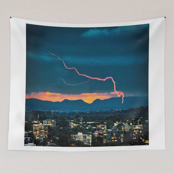 Item preview, Dramatic Lightning Over Brisbane City designed and sold by pcole123.