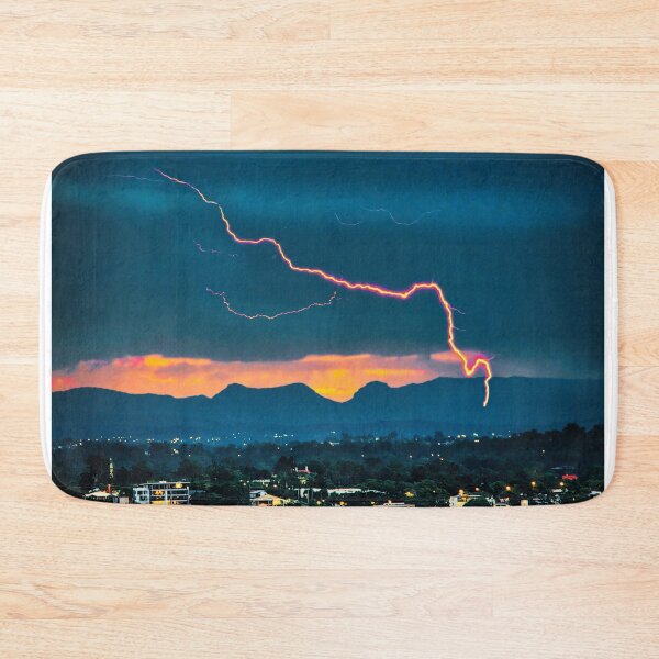 Item preview, Dramatic Lightning Over Brisbane City designed and sold by pcole123.