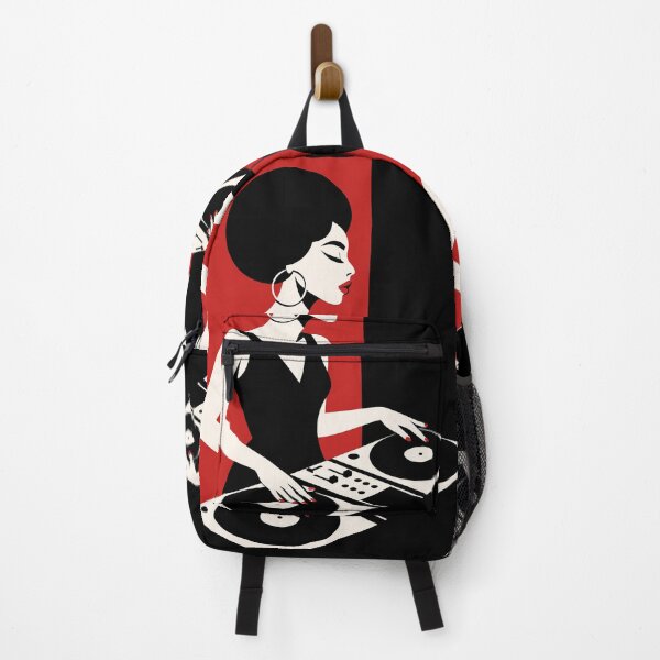Item preview, Afro Woman DJ Illustration – Minimalist Black Woman Jazz Music Art designed and sold by Rhythm & Loom.