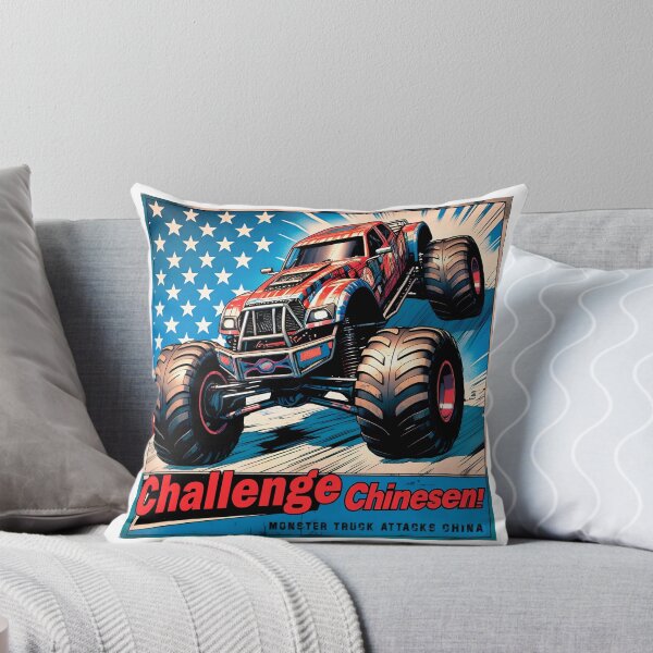 Item preview, Monster Truck sticker challenge China, cute 80s comic design, ideal as a gift for boyfriend or girlfriend. designed and sold by UrbanTRIP.