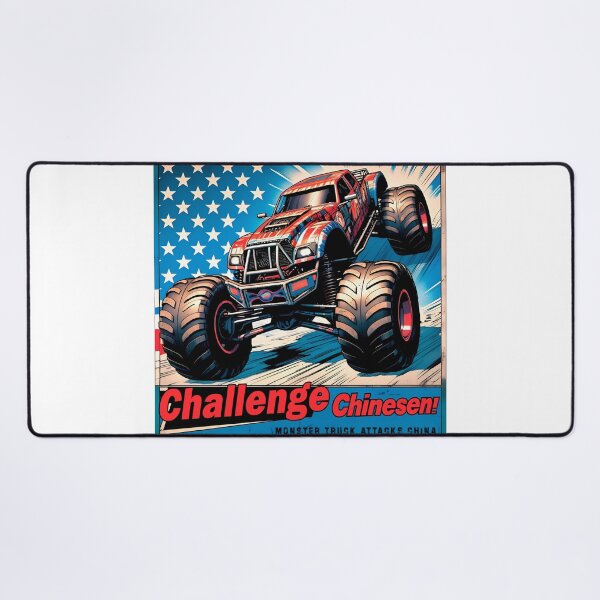 Item preview, Monster Truck sticker challenge China, cute 80s comic design, ideal as a gift for boyfriend or girlfriend. designed and sold by UrbanTRIP.
