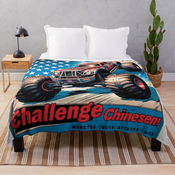 Item preview, Monster Truck sticker challenge China, cute 80s comic design, ideal as a gift for boyfriend or girlfriend. designed and sold by UrbanTRIP.